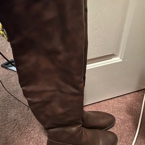 Brown knee boots
